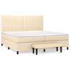 Slatted Bed Base with Mattress - Maison Exclusive - 200x200 Cm - Adjustable Headboard - Cream