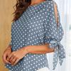 Mote Dame Sommer O-hals Topper Casual Halv Erm Polkadotter Trykk Bluse
