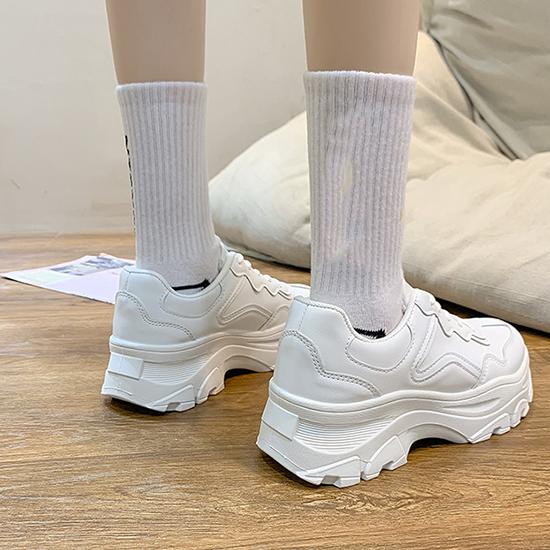 Dad's Shoes, Thick Soled Breathable White Shoes for Spring and Autumn, Student Casual Sports Shoes
