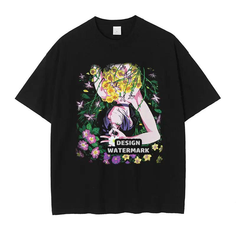 High Street Anime Chainsaw Man T Shirts Oversized Kobeni T-shirt Manga Denji Power Reze T Shirt Makima Tops Tees Unisex