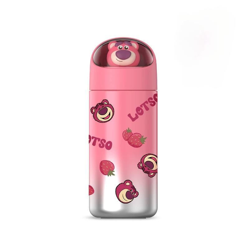 

350MLStainless Steel Thermos Cups Student Kids Anime Cartoon Vacuum Flask Cute kitten/Dog/Bear Insulated Water Bottles Tumbler 350ML червоний