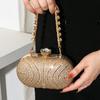 Shiny Gold Rhinestone Evening Clutch Luxury Chain Handbag Elegant Ladies Diamond Hand Purse For Banquet Party
