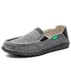 The classic canvas shoes men 2024 lazy shoes canvas moccasin men slip on loafers durable casual flats