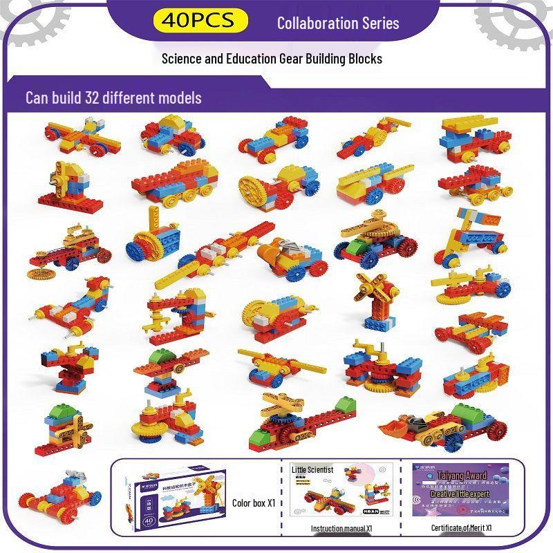 Multifunctional Electric Building Blocks: Mechanical Gears & Science Programming Educational Toy for Kids
