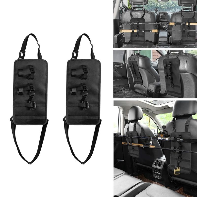 Car Seat Back Fishing Rod Organizers Adjustable Strap Fishing Poles Storage Rack