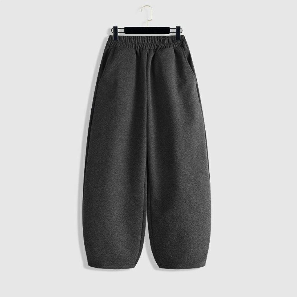 Spring & Autumn High-Waisted Knit Woolen Harem Pants - Slimming, Casual, Wide-Leg, Cropped Women's Pants