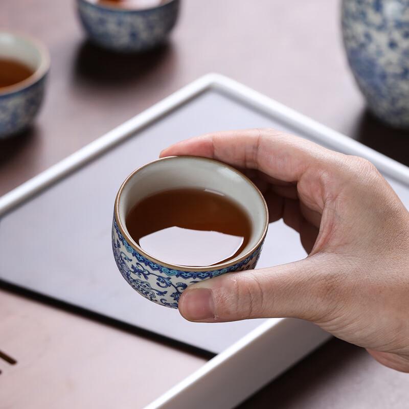 Ru Kiln Intertwined Lotus Ceramic Tea Set