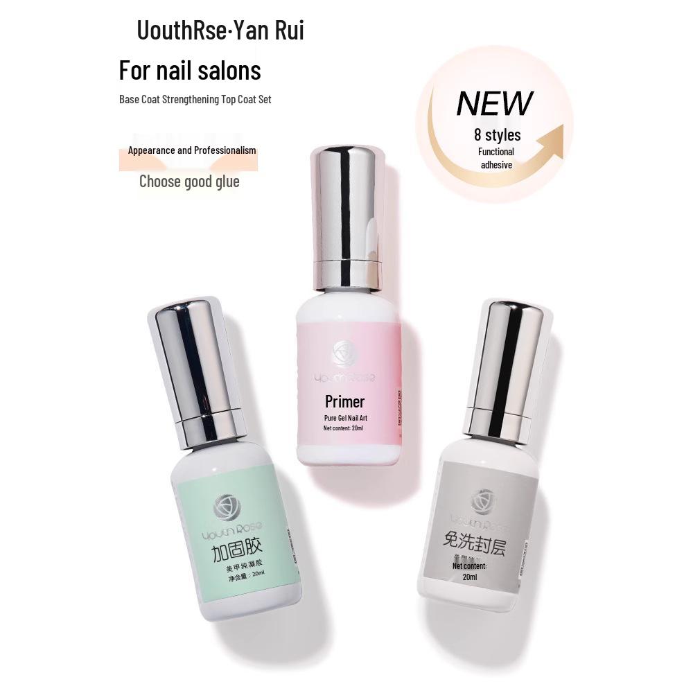 

Yan Rui Gel Polish Set: Strengthening Tempered Matte Base & Top Coat for Salon Use