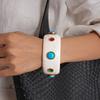 Wide Turquoise Acrylic Bracelet Turquoise Retro Hand Ring Acrylic Rhinestone Bangle  Decoration