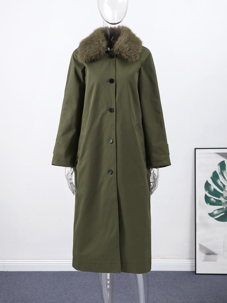 Damen V-förmiger Übersetzungs-Langarm-Einreiher-Mantel