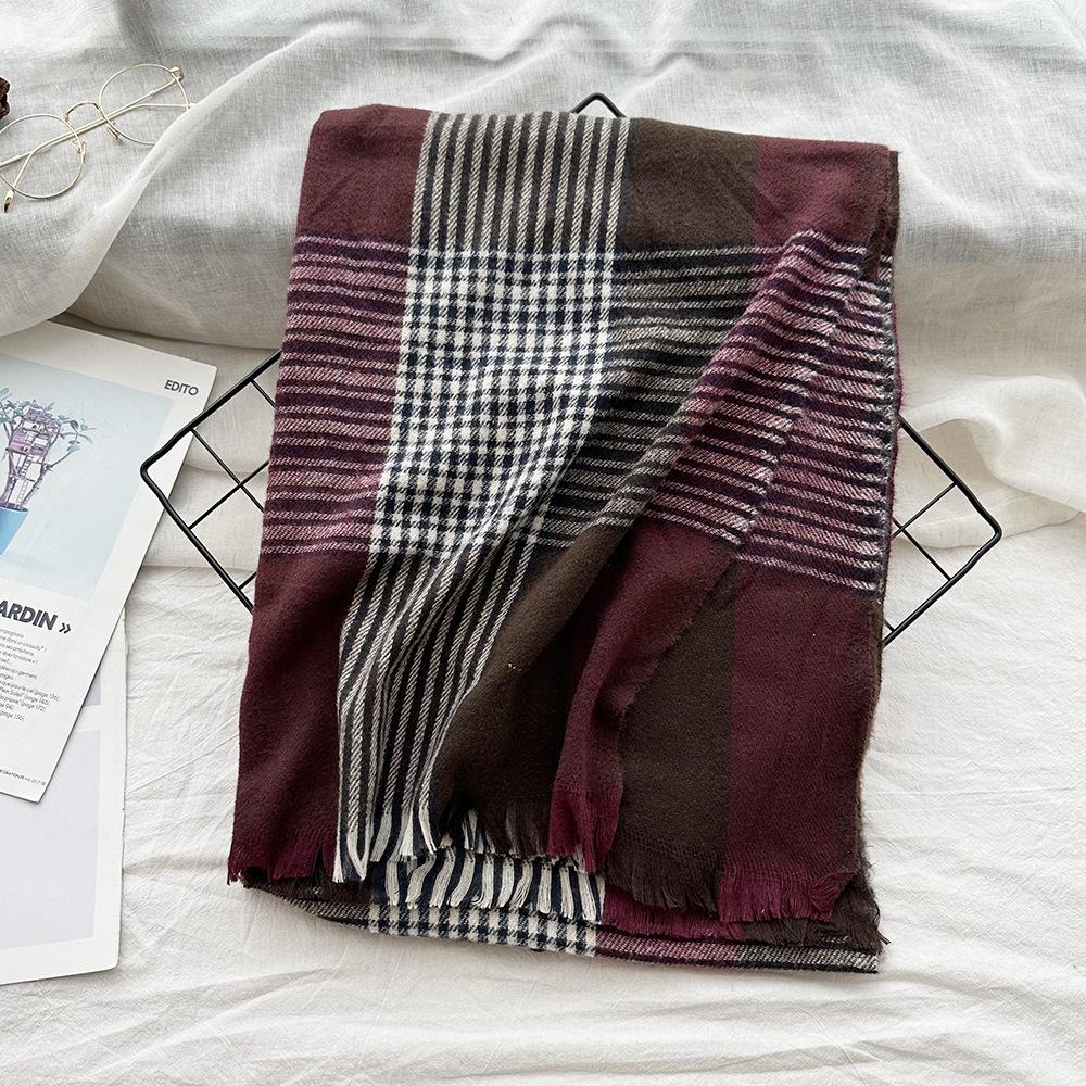 Imitationskaschmirschal Damenmode Herbst und Winter High-End-Feeling Karoschal Neuer Herrenschal Schal