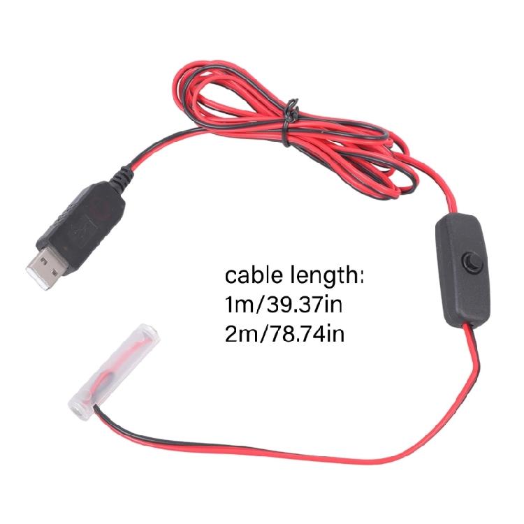 1m/2m Length USB 5V To 4.5V Battery Eliminators Including Switches Function for Electronic Appliances LED Light