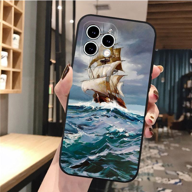 Husa telefon cu barca cu vele pentru iPhone Samsung Galaxy Redmi Xiaomi Oppo OnePlus Note SA 7 8 9 10 11 12 13 14 20 21 22 23 53 54 Pro Max Plus Ultra