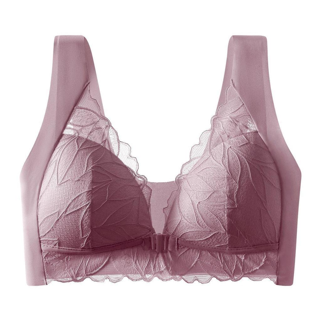 Sexy Lace Front Closure Push-up Triangle Bra