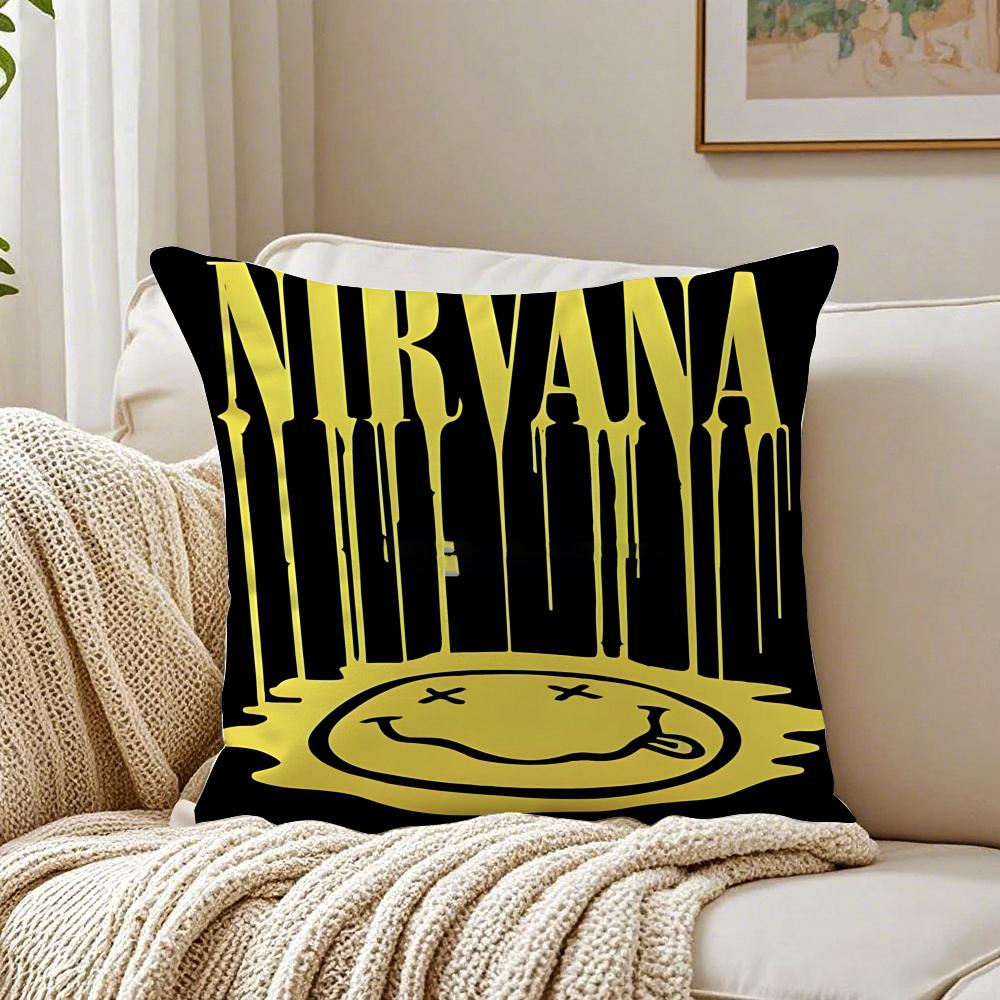 band grunge NNirvana Cushion Cover Pillowcase Antidustmite living Room Sofa Decor Cushion Room