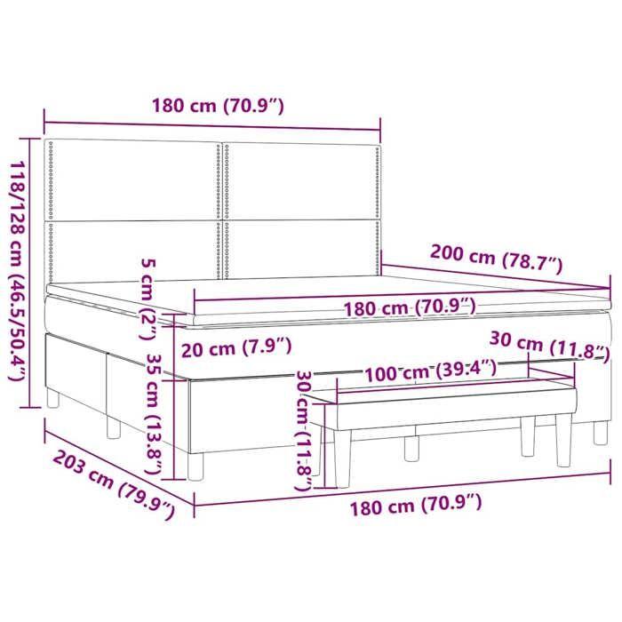 VidaXL Sommier à Lattes de Lit avec Matelas, Lit Rembourré, Lit Double, Lit Adulte de Chambre à Coucher Intérieur, Moderne, 3136537