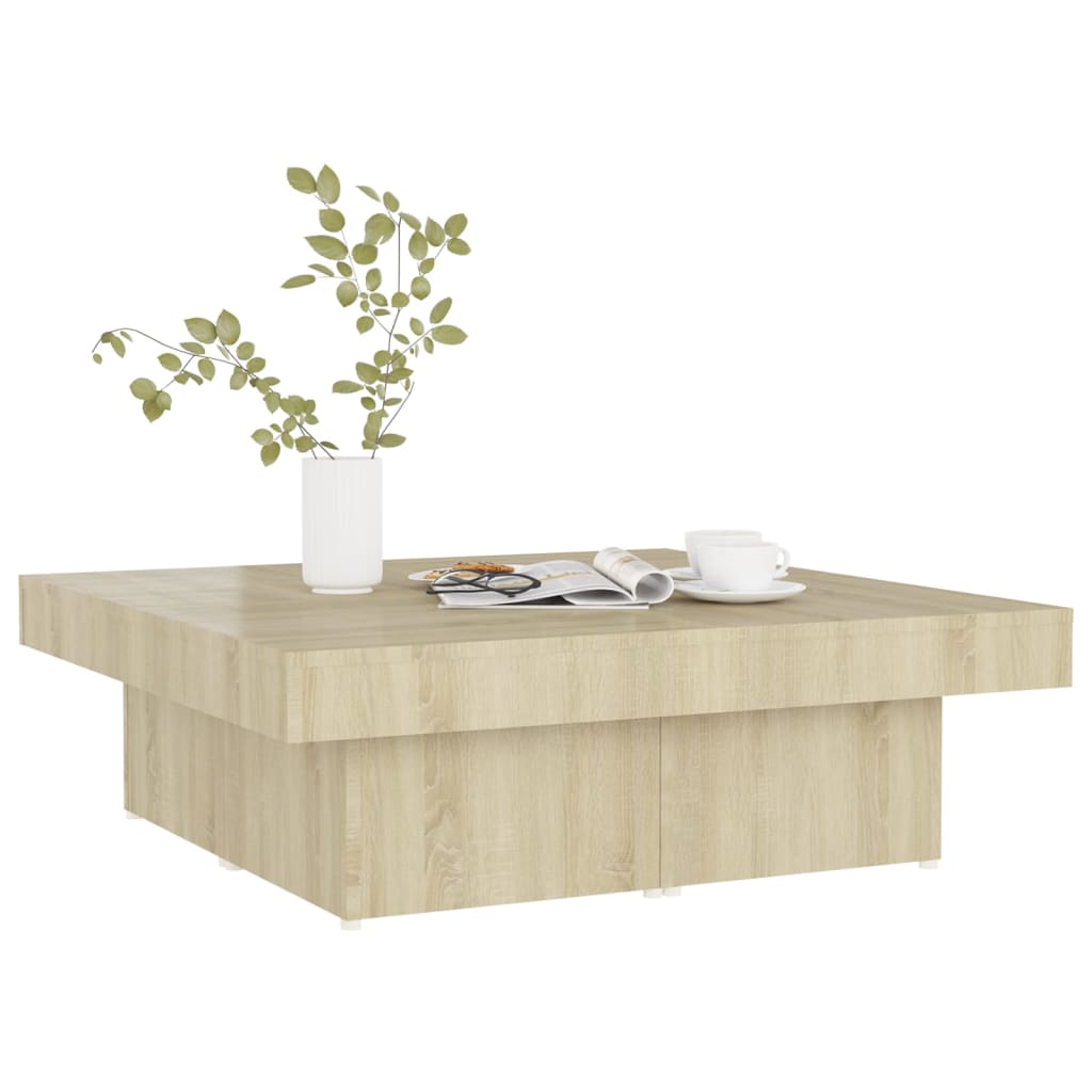  Coffee Table, Sonoma Oak, 90x90x28 Cm, Wood-based Material