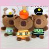 Creative Police Capybara Plush Keychain Firefighter And Traffic Officer Figurine