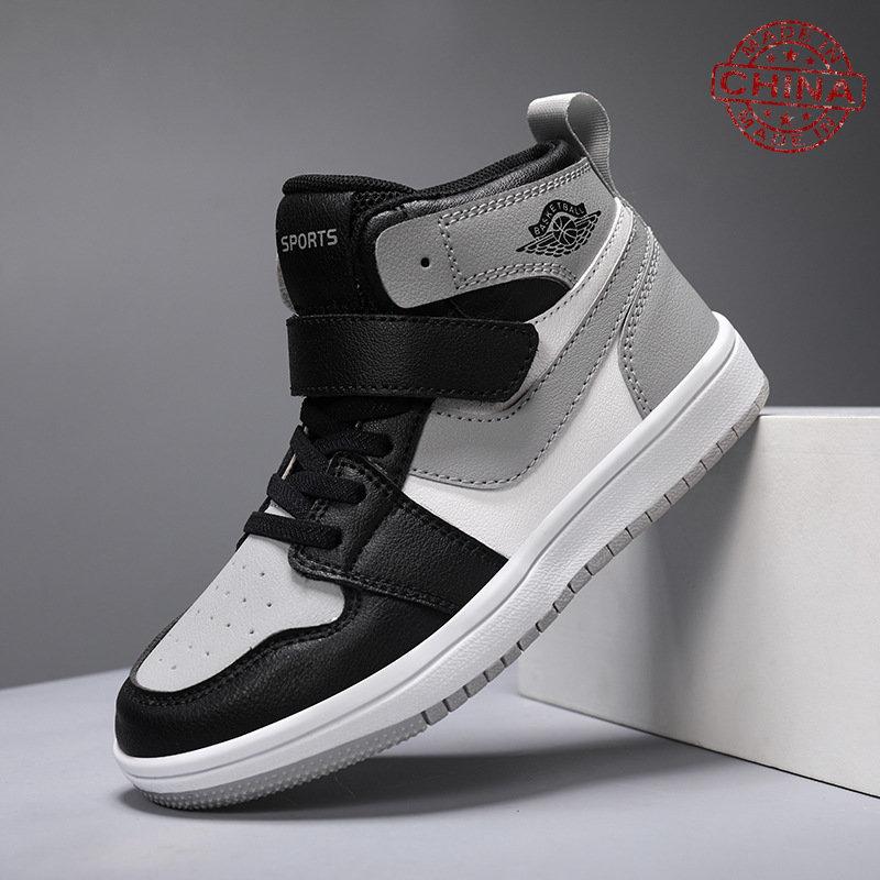 

Повседневная обувь для мальчиков Осень и зима Детская мода High Top Board Обувь Velcro Кроссовки