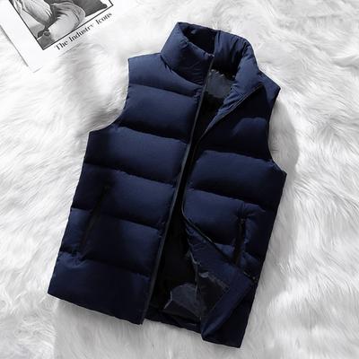 Chaleco para hombre, abrigo con cierre de cremallera, cuello alto, sin mangas, chaleco fino con bolsillos, chaleco resistente al viento de color sólido