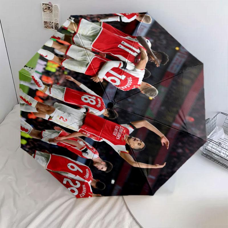 Arsenal Players pattern, automatic folding umbrella, portable and foldable design, 8 ribs, a Christmas or birthday gift.