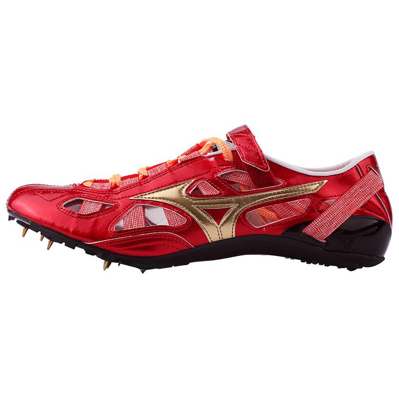 Mizuno Chrono Inx 9 Sp Professional Anti-Slip Wear-Resistant Low-Top Sprinting Running Shoes Unisex Sneaker Red Gold Black U1GR213052