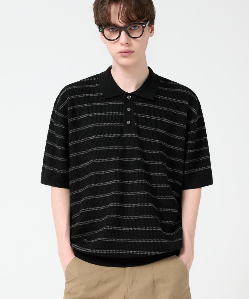 TRILLION (Collar/Henry Neck) Washable Daily Short Sleeve Knit_8 Colors (Type I)