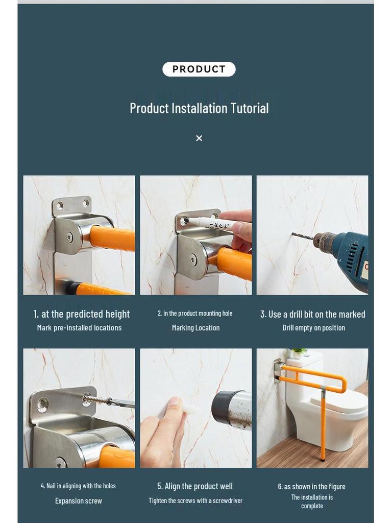 Barrier-Free Folding Toilet Armrest for Disabled & Elderly - ABS Bathroom Shower Commode Handrail