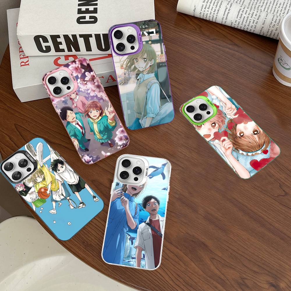 Anime B-Blue Box Phone Case For iPhone 17 16 15 14 13 12 11 Pro Max Plus Pro Colorful Shell