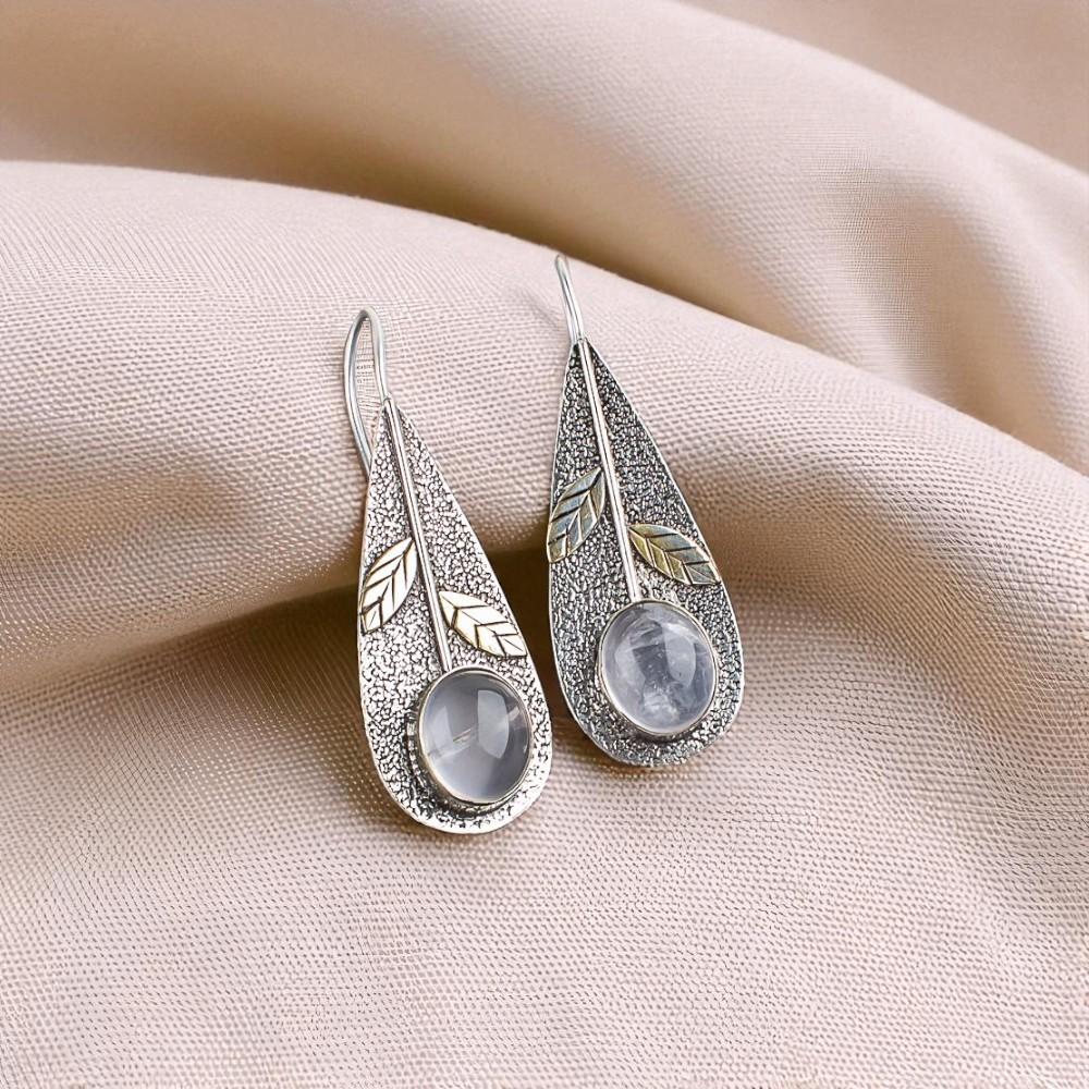 

Natural Rose Quartz Gemstone 925 Sterling Silver Jewelry Handmade Earrings 2.00 EE-72-30