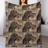 Painting of a Brown Brindle Great Dane Throw Blanket Fade Resistant Durable Throw Blanket