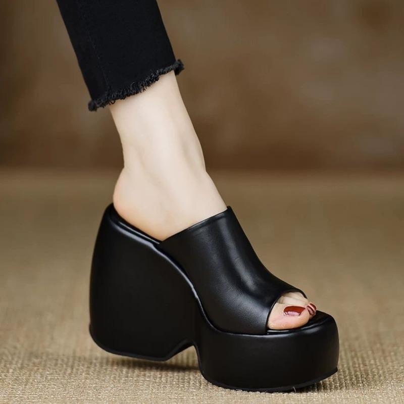 Fashion 2025 New Open Toe Women's Slippers Fashion Super High Casual Slippers Women Summer Best Seller Solid Plus Size Platform Slippers