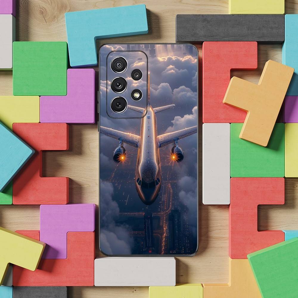 Airplane Art Plane Phone For Samsung S25,S10,S20,S10,S21,S9,S24,S23,Ultra,FE,Plus,Lite,Soft Silicone Black Cover