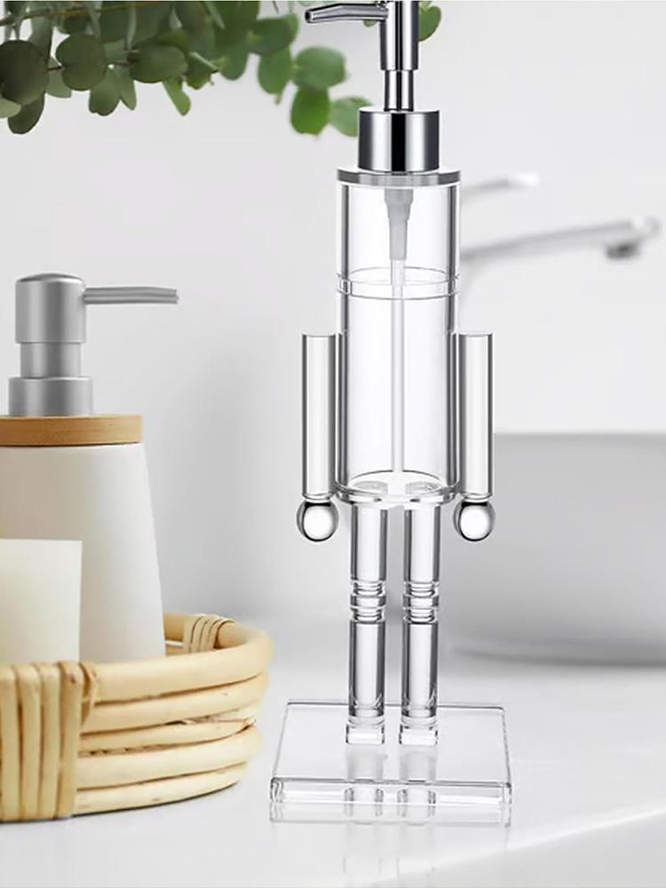 Nutcracker Soap Dispenser Clear Refillable Shampoo Pump Christmas Hand Soap Bottle for Bathroom Kitchen Home Apartment Hotel