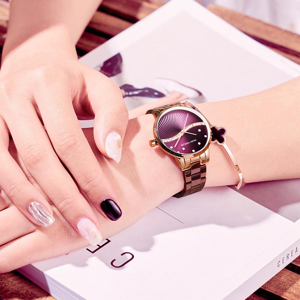 Fashion Steel Band Watch Japanese Movement Diamond Waterproof Ladies Watch