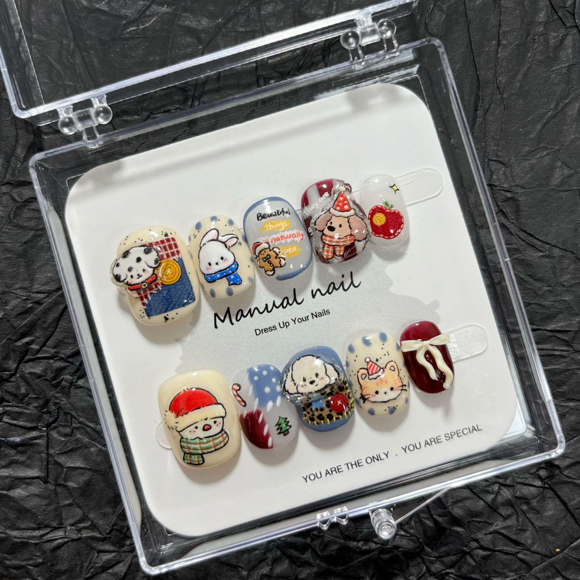 Handmade Cute Cartoon Girl Nail Art Stickers A624 Extra Small