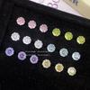Multi-Color Rose Flower Cartilage Stud Earrings with 8mm 5A Zircon Stone