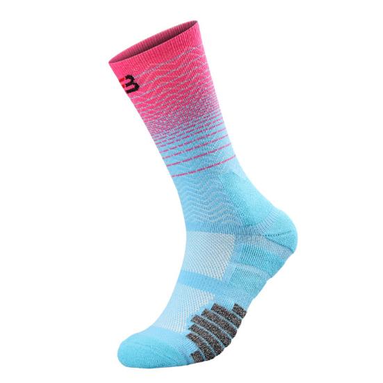 Training Socks Striped Patchwork Achilles Tendon Protection Breathable Non-Slip Towel Bottoms Anti-friction Soccer Socks for Adult