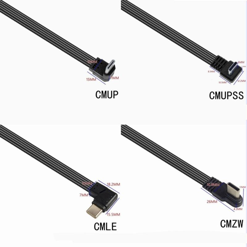 45W 90 Degree Elbow USB C Type C Cable Type C To USB C Male Fast Charging Data Cord for Laptop PC Phone Laptop