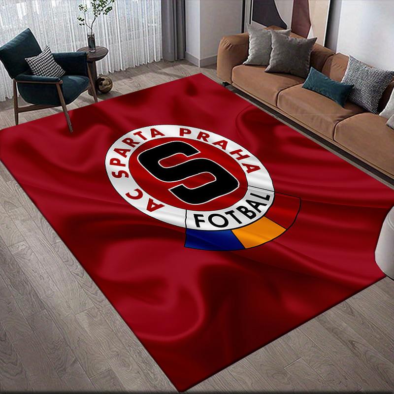 Tappeto Quadrato con Fantasia a Quadri AC Sparta Prague, Tappeto da Area, Tappeto per Soggiorno Camera da Letto Divano Sala Giochi Decorazione, Tappetino Antiscivolo