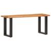 Solid Wood Bench with Natural Edge 110 Cm Acacia Wood and Steel