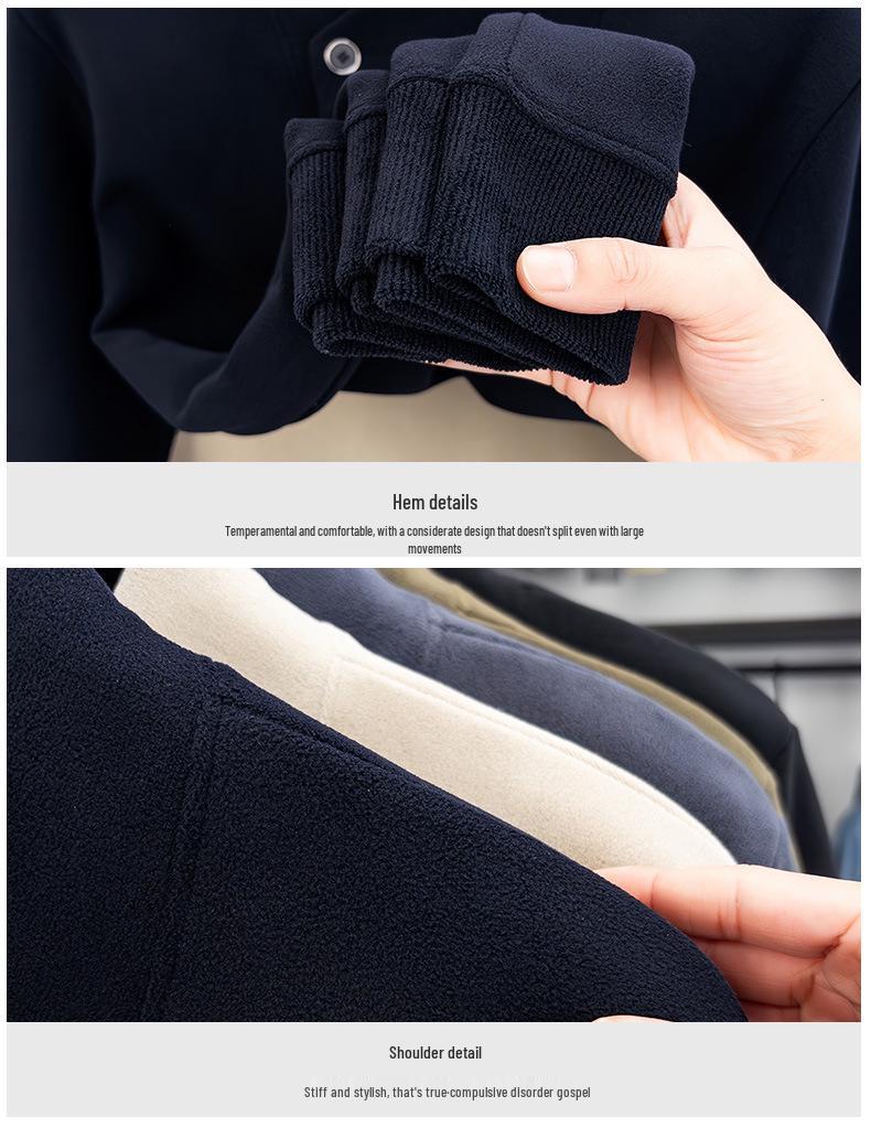 Oli Men's Velvet Scarf Collar Sweatshirt - Stylish, Warm, Thick Base Layer for Autumn/Winter