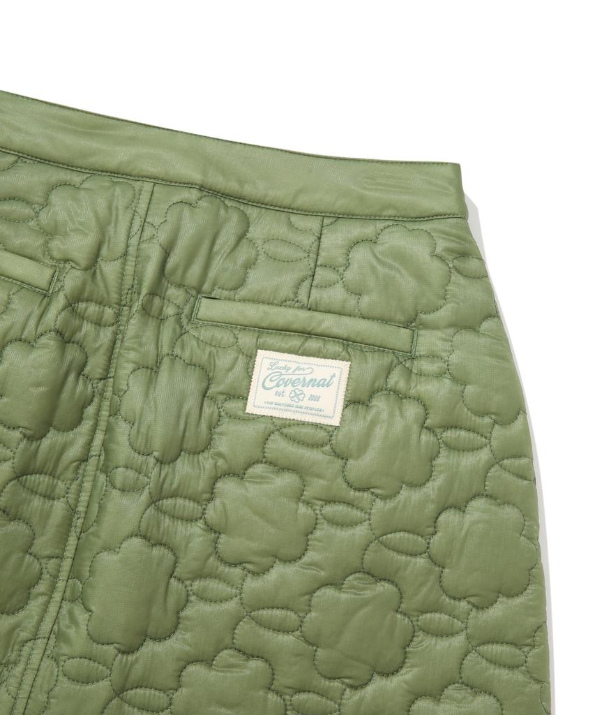 Covernat Woman Cloverheart Quilted Wrap Mini Skirt Olive