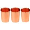 Verre à boire en cuivre de la plaine de la Nirmal Ganga (Lot de 3) | Verre à eau en cuivre pur | Vaisselle réutilisable traditionnelle