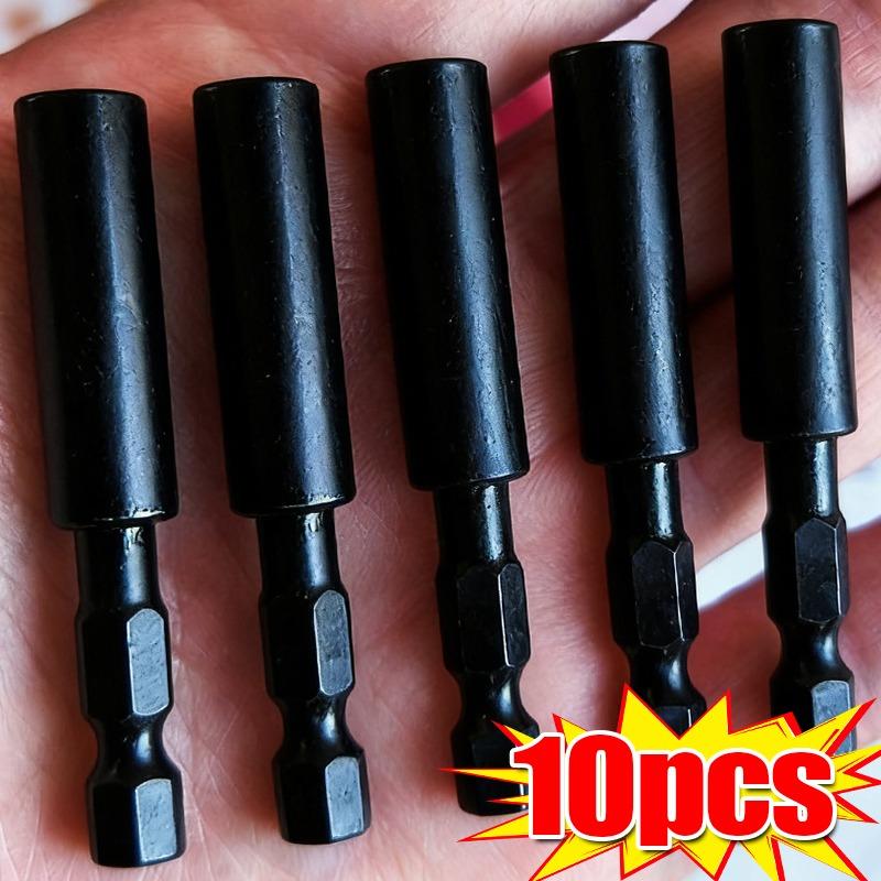 Black Magnetic Screwdriver Extension Rods Carbon Steel Hexagonal Handle Extend Connecting Rod Screwdriver Bit Holder Power Tools