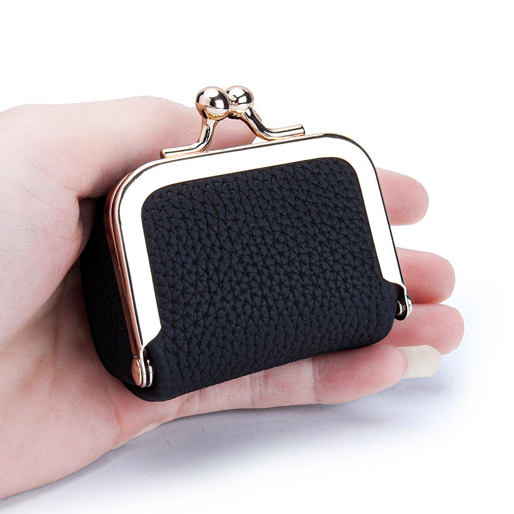 Mini Genuine Leather Kiss-Lock Jewelry Bag - Cowhide Earring, Necklace, and Ring Accessory Box for Women