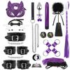 Bondage Set BDSM Kits Adults Sex Toys for Women Men Handcuffs Nipple Clamps Whip Spanking Fetish Metal Anal Plug Vibrator Butt