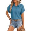 Spring Summer Women's Loose Shoulder Short Sleeved Casual Shirt for Women Shirt