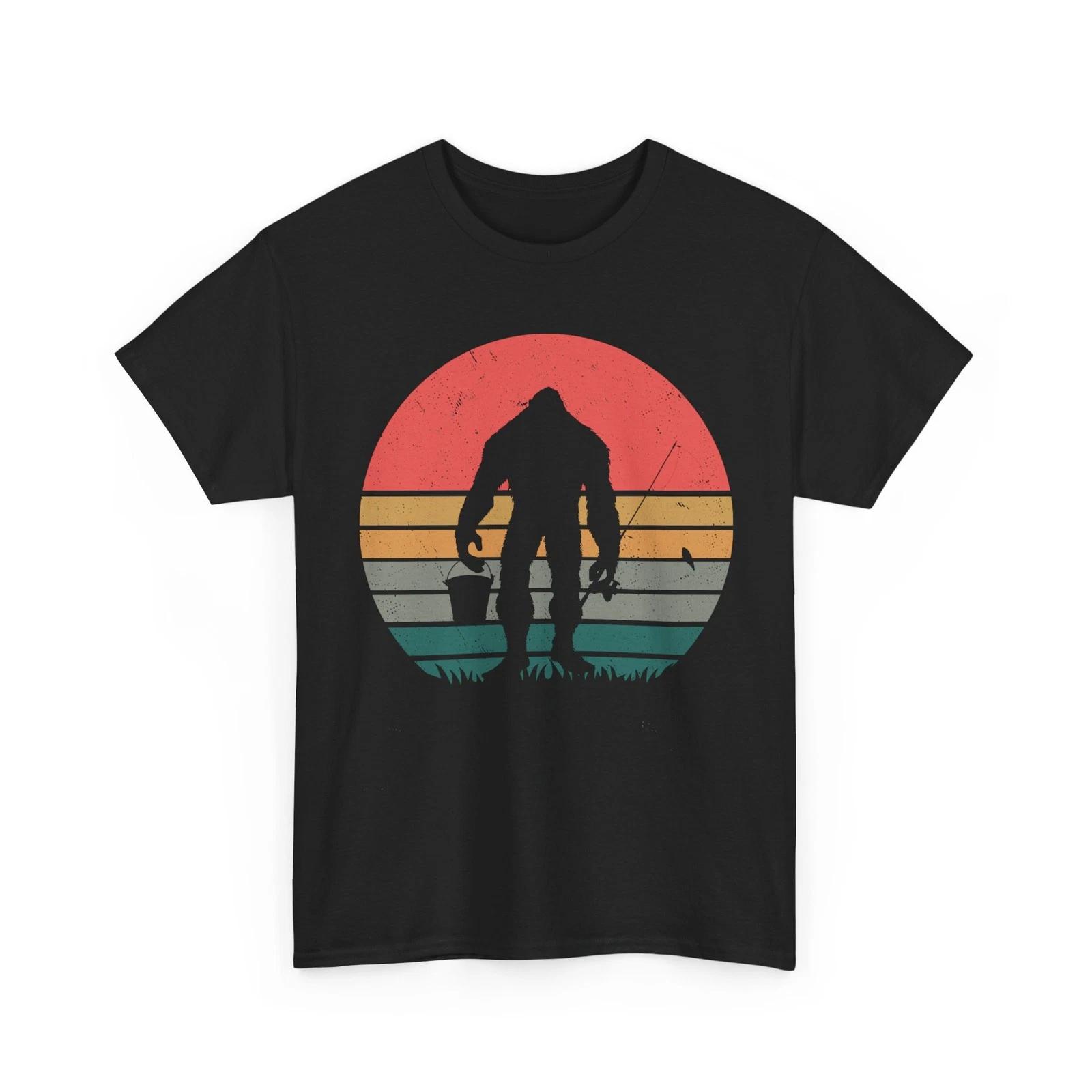 Fishing Bigfoot T shirt, Fisherman Fishing Season Lovers Sasquatch Shirt XL