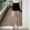 Comfortable Skinny Fashionable and Versatile Denim Shorts Female High-waisted Black Tight Elastic Straight Thin Wide-leg A-line Pants Summer